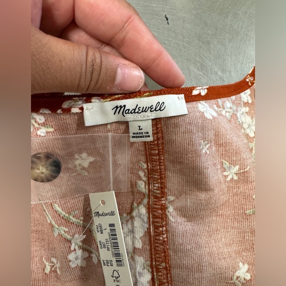 Large Madewell, floral, corduroy, long sleeve blouse - Picture 3 of 11